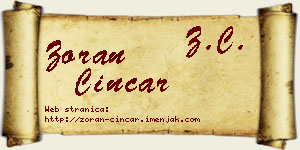 Zoran Cincar vizit kartica